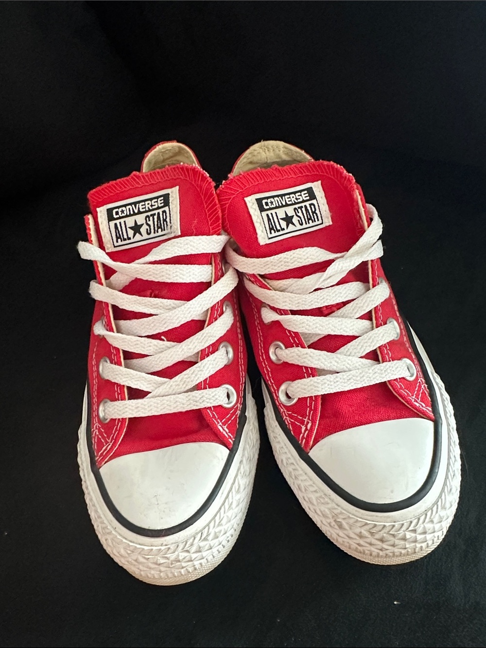 Converse Red Low Top Canvas Sneakers